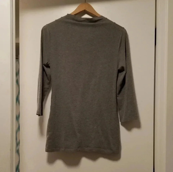 Anthro Deletta Gathered Ruched Top, Gray, Medium - Picture 5 of 6